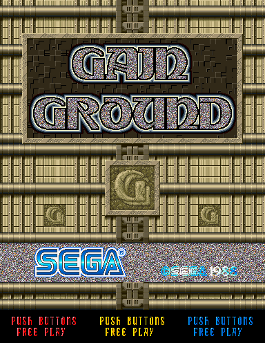 Gain Ground (World, 3 Players, Floppy Based, FD1094 317-0058-03d Rev A) Title Screen